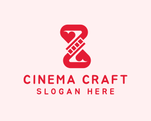 Filmmaking - Red Romantic Filmstrip logo design