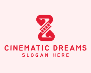 Red Romantic Filmstrip logo design