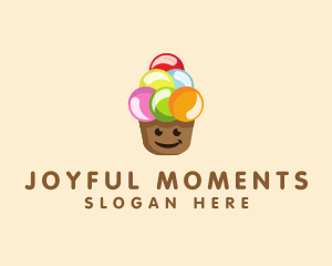 Enjoy - Happy Ice Cream logo design