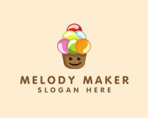 Cupcake Shop - Happy Ice Cream logo design