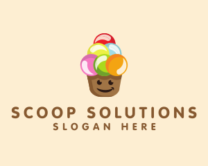 Scoop - Happy Ice Cream logo design