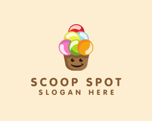 Scoop - Happy Ice Cream logo design