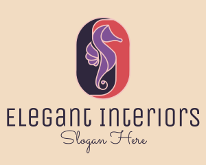 Elegant Seahorse Resort logo design