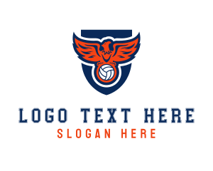 Trainer - Volleyball Eagle Bird logo design