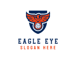 Volleyball Eagle Bird logo design