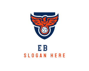 Ball - Volleyball Eagle Bird logo design