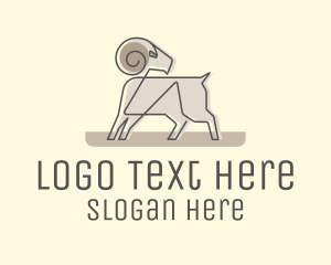 Goat - Monoline Goat Animal logo design