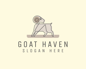 Goat Ram Animal  logo design