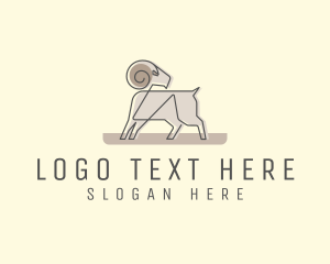 Farm Animal - Goat Ram Animal logo design