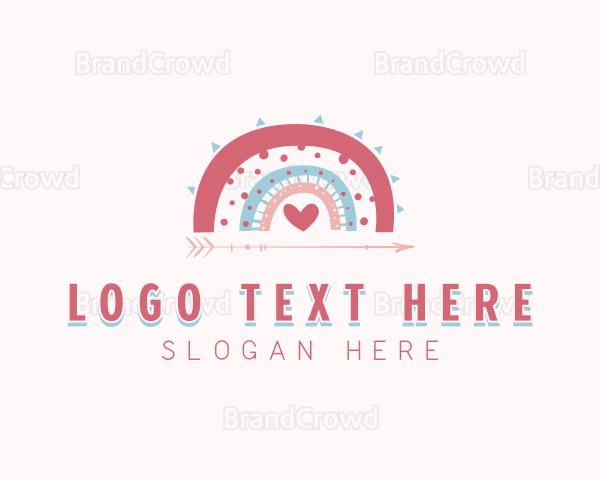 Bohemian Rainbow Heart Logo