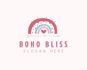 Bohemian Rainbow Heart logo design