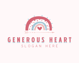 Bohemian Rainbow Heart logo design