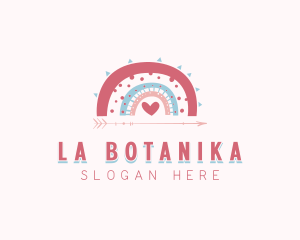 Childcare - Bohemian Rainbow Heart logo design