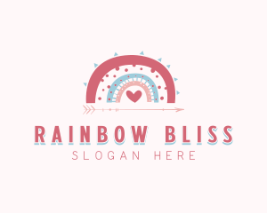 Bohemian Rainbow Heart logo design