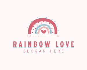 Bohemian Rainbow Heart logo design