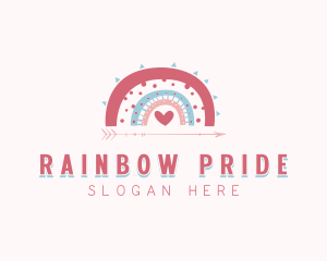 Bohemian Rainbow Heart logo design