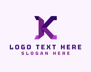 Technology - Digital Tech Letter K logo design