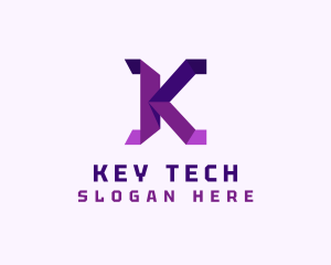 Digital Tech Letter K logo design