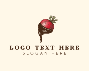 Catering - Strawberry Chocolate Dessert logo design