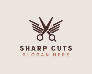 Scissors - Barber Scissors Wings logo design