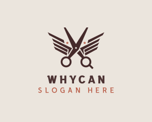 Hair Stylist - Barber Scissors Wings logo design