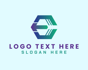 Software - Cube App Letter E logo design