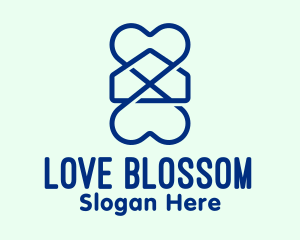 Romance - Stay Home Love Heart logo design