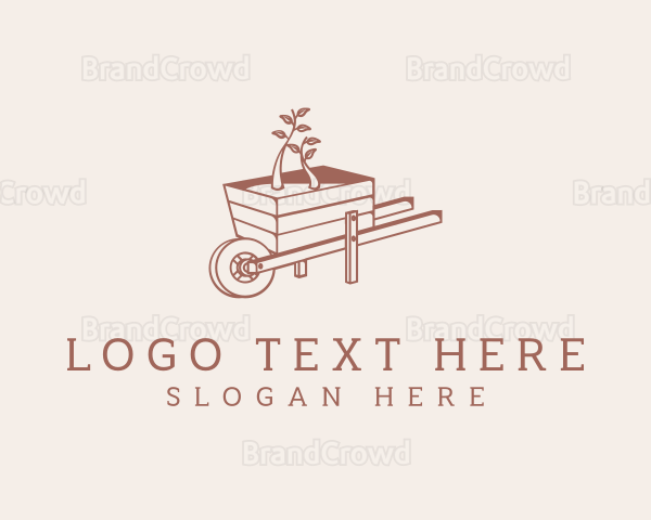 Wheelbarrow Garden Plant Logo