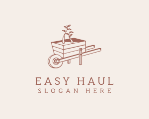 Wheelbarrow Garden Plant logo design