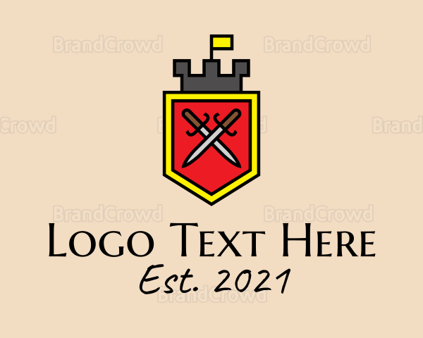 Medieval Castle Sword Logo