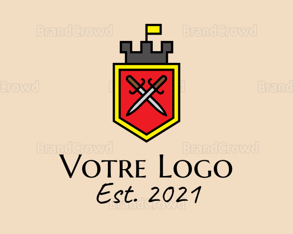 Medieval Castle Sword Logo