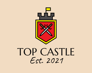 Medieval Castle Sword  logo design