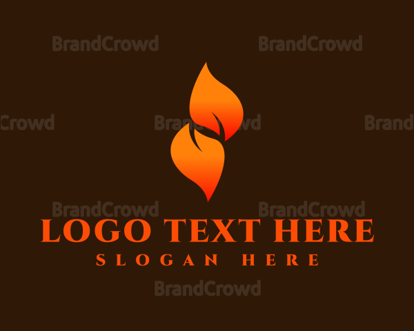 Orange Fire Letter N Logo