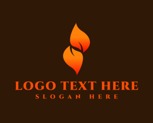 Flaming - Fire Leaf Flame logo design