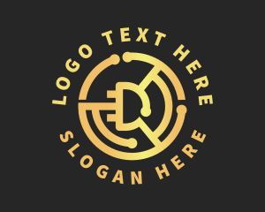 Blockchain - Digital Currency Letter D logo design