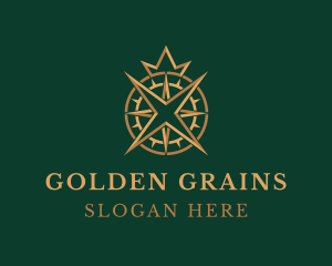 Golden Compass Crown logo design