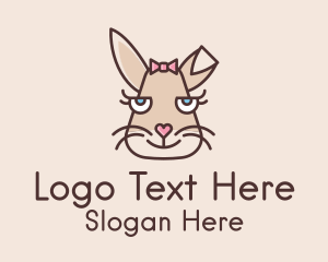 Woodland Creature - Girl Bunny Face logo design