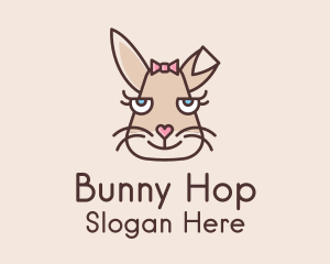 Girl Bunny Face  logo design