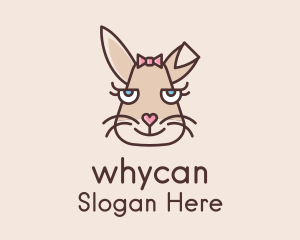 Easter Egg Hunt - Girl Bunny Face logo design