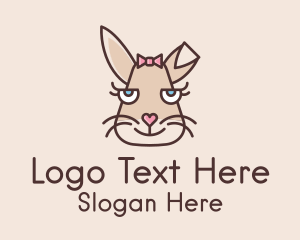 Easter Egg Hunt - Girl Bunny Face logo design