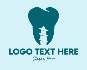 Drilling - Dental Implant Tooth logo design
