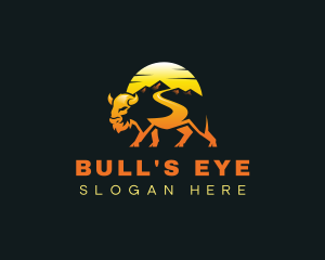 Bison Mountain Bull logo design