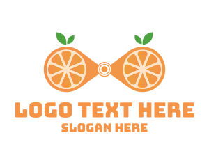 Slice - Orange Fruit Binoculars logo design