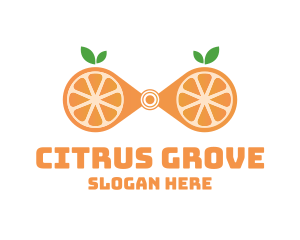 Orange Fruit Binoculars logo design