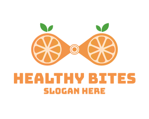 Orange Fruit Binoculars logo design