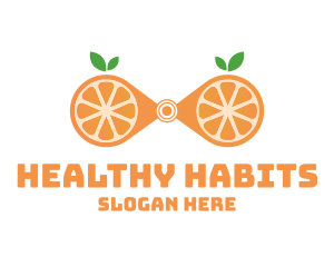 Orange Fruit Binoculars logo design