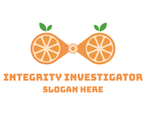 Orange Fruit Binoculars logo design