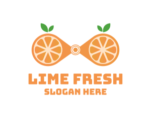 Lime - Orange Fruit Binoculars logo design