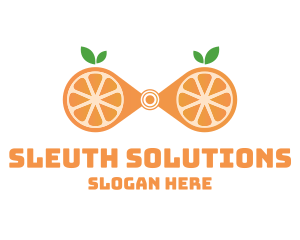 Investigate - Orange Fruit Binoculars logo design