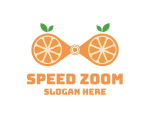 Zoom - Orange Fruit Binoculars logo design